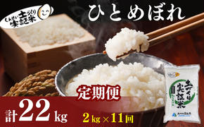 〈定期便11ヶ月〉米 秋田 ひとめぼれ 2kg(約13合) ×11回 計22kg(約143合)精米 白米 土づくり実証米 令和6年産  