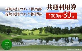 福崎東洋ゴルフ倶楽部・福崎東洋ゴルフ練習場 共通利用券 1000円×30枚