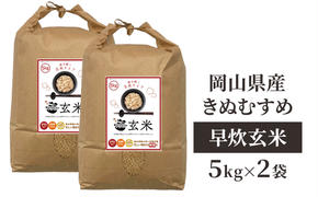 早炊 玄米 岡山県産 きぬむすめ 5kg×2袋 お米 米 コメ 国内産