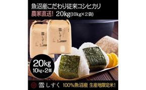 令和6年産！魚沼産こだわり従来コシヒカリ【農家直送!】10kg×2袋