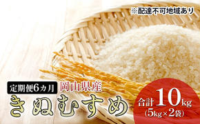 米 【 定期 便 6ヶ月 】 特Aランク きぬむすめ 10kg （5kg×2袋） 令和6年産 こめ コメ 白米 岡山県産