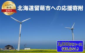 北海道留萌市 寄附のみの応援受付 3,000円コース（返礼品なし 寄附のみ 3000円）