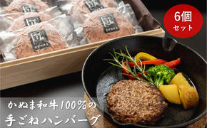 かぬま 和牛 100％の 手ごねハンバーグ 6個セット ハンバーグ 鹿沼