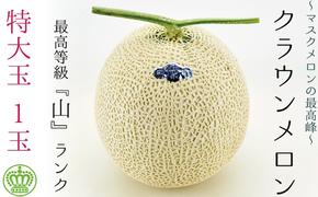 クラウンメロン（山級）特大玉  １玉　ギフト箱入り