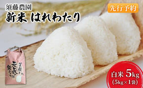 先行予約 新米 令和7年産 白米 はれわたり 5kg 1袋 米 精米 こめ お米 おこめ コメ ご飯 ごはん 令和7年 須藤農園 青森 青森県 