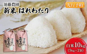 先行予約 新米 令和7年産 白米 はれわたり 10kg (5kg×2袋) 米 精米 こめ お米 おこめ コメ ご飯 ごはん 令和7年 須藤農園 青森 青森県 