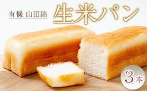 有機 山田錦の「生米パン」3本セット[ パン 食パン 朝食 グルテンフリー 添加物不使用 離乳食 冷凍 ]