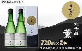 美丈夫 大吟醸 薫 720ml×2本 加東市特A地区 東条産山田錦使用 化粧箱入[ フロンティア東条 濱川商店 日本酒 酒 お酒 四合瓶 贈答品 ]