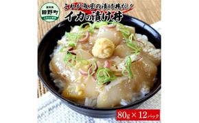 これが魚屋の漬け丼だ！イカ 80g×12P 12パック いか 漬け どんぶり 丼 海鮮丼 刺身 おつまみ おかず 惣菜 肴 海鮮 おいしい 特製タレ 真空パック 個食 個包装 小分け 簡単