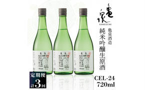 純米吟醸生原酒 CEL-24 720ml 生酒 毎月1本×3回 定期便 お酒 酒 さけ 日本酒 アルコール 生原酒 14度 14% 甘口 フルーティ 食中酒 地酒 亀泉酒造 おいしい 飲みやすい