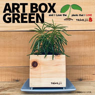 インテリア ART BOX GREEN / 003(木目） アートボックス 観葉植物 多肉植物 岡山 赤磐市 takejii craft