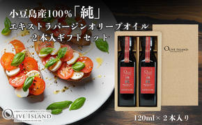 【 小豆島 】小豆島産100％「純」エキストラバージンオリーブオイル2本入ギフトセット(120ml×2本) オリーブオイル エクストラバージン 小豆島 調味料 オイル セット