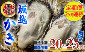 定期便 牡蠣 生食用 坂越かき 殻付き 20～25個《2ヶ月連続お届け》 昭和水産 [ 生牡蠣 真牡蠣 かき カキ 冬牡蠣 ]