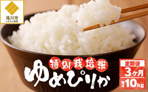 令和7年産米 北海道滝川産　特別栽培ゆめぴりか 10kg(5kg×2袋) 3ヵ月連続｜北海道 滝川市 米 お米 白米 精米 ゆめぴりか ユメピリカ 特別栽培 定期便 連続お届け