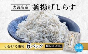 釜揚げしらす 6パック ( 160g × 6パック ) 約 1kg 天然 大洗 しらす シラス 魚 さかな 離乳食