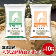 【人気2銘柄食べ比べ】令和6年産 茨城県産 コシヒカリ・あきたこまち　5kg×各1袋（計10kg）【お米 米 コメ こめ たべくらべ 25000円以内】(AL070)