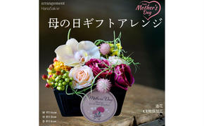 造花 【母の日ギフト】 お洒落アレンジ フラワーアレンジメント 母の日 ギフト 黄色 胡蝶蘭 赤バラ 実もの エアプランツ スクエアウッドポット お洒落 花 お花 高品質 コンパクト 墨田区 東京都
