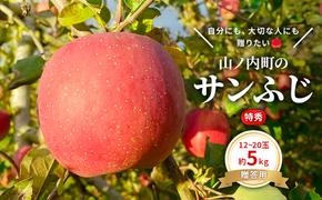 贈りたい味、笑顔届ける 山ノ内育ちのりんご サンふじ 贈答用 特秀5kg りんご 果物