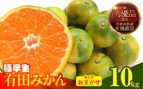 MK1070_【2025年先行予約】みかん 極早生 箱込10kg（内容量9.2kg）おまかせサイズ（S/M/L）秀品・優品 の混合 有田みかん 和歌山県産