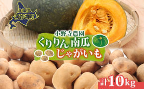 南瓜 くりりん じゃがいも 計10kg 10月初旬～10月下旬ごろ お届け ホクホク 甘い 栗 ホクホク 産地直送 お取り寄せ 国産 小野寺農園 北海道 洞爺湖町