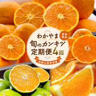 【定期便】〈3・4・9・11月 全4回〉わかやま旬のカンキツ定期便【L】全４回（青切りみかん・完熟みかん・春の柑橘・初夏の柑橘）※北海道・沖縄・離島への配送不可