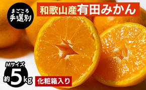【まごころ手選別】和歌山の有田みかん 化粧箱入り 約5kg Mサイズ ※2025年11月上旬～2026年1月下旬頃に順次発送予定