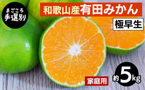 【まごころ手選別】和歌山産 有田みかん(極早生) 5kg 家庭用 ※2025年10月上旬～11月中旬頃に順次発送予定