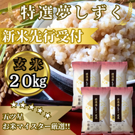 CIC52_『新米予約』令和７年産　特選夢しずく【玄米】20kg(５kg×４袋)　※新米収穫後10月以降発送