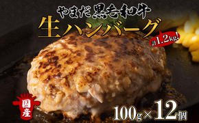 北海道 倶知安町 やまだ黒毛和牛 計1.2kg ハンバーグ ミックス ミンチ ハバキ 100g×3個入×4 黒毛和牛 国産牛 お取り寄せ ご褒美 和牛 A4ランク 牛 羊蹄山 送料無料 冷凍 ニセコファーム しりべしや