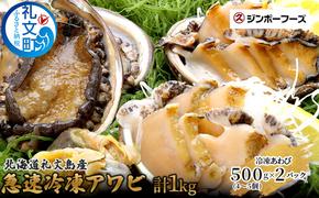 北海道礼文島産　急速冷凍アワビ500g×2