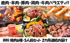 【2カ月連続】エンジョイ！BBQセット　～焼肉6種　5人前コース～