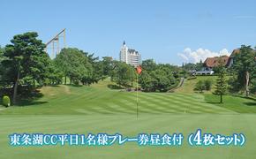 東条湖CC 平日 1名様 プレー券 昼食付 (4枚セット)[ ゴルフ 加東市 兵庫県 関西 ゴルフ場 ]