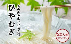 喉越しの良い象潟うどんとひやむぎセット(各5束合計10束 20人前 乾麺）