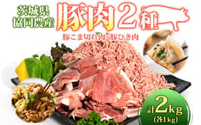 豚 小間切 ひき肉 計2kg 各5パック×200g 肉 豚肉 豚小間 豚こま ひき肉 豚ひき肉 ミンチ 国産 焼きそば 野菜炒め ハンバーグ 餃子 便利 小分け 茨城県 結城市