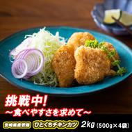 若鶏 冷凍 ひとくち チキンカツ 500g×4袋 合計2kg [九州児湯フーズ 宮崎県 美郷町 31aj0018] 肉 鶏肉 国産 宮崎県産 お弁当 おかず 簡単 むね肉 ムネ 胸