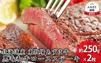 北海道産　東牧場あずま牛　黒毛和牛ロースステーキ約250g×2枚