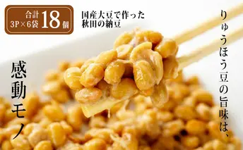 国産大豆のみを使用した秋田の納豆18個（3パック×6袋）