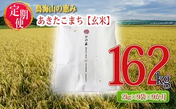 《定期便》18kg×9ヶ月 秋田県産 あきたこまち 玄米 2kg×9袋 神宿る里の米「ひの米」（お米 小分け）
