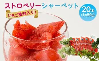 北海道 豊浦産 いちご果肉入り！50g×20本 イチゴシャーベット