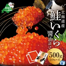 本場「北海道」のいくら醤油漬け 500g！【NK0002NQ7】( いくら いくら醤油漬け いくら醤油漬 醤油いくら 鮭いくら 国産いくら 北海道産いくら 地場産いくら 道産いくら 別海町 ふるさと納税 ふるさと ikura お届け）