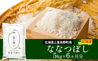 R7年産 ≪6ヶ月定期便≫北海道上富良野町産 【ななつぼし】5kg お米 白米 精米 ライス ご飯 ブランド米 銘柄米 お弁当 おにぎり 北海道産  食卓 産 地直送 複数回 お届け 半年 
