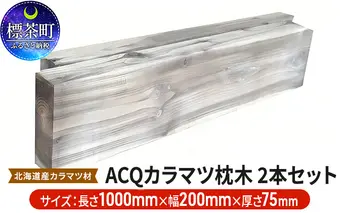 ACQカラマツ枕木（200×75×1000）2本セット