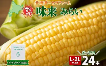 【 2025年 先行予約 】 北海道産 とうもろこし 味来 計24本 L-2L サイズ混合 大きめ みらい 旬 朝採り 新鮮 トウモロコシ 甘い 夏野菜 とうきび お取り寄せ 産地直送 野菜 しりべしや 送料無料