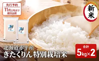 【先行予約2025年産米・11月上旬より順次出荷】北海道赤平産 きたくりん 10kg (5kg×2袋) 特別栽培米 米 北海道 お米 