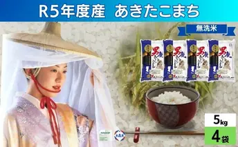 無洗米 令和5年産 あきたこまち 20kg 5kg×4袋 秋田県 男鹿市 秋田食糧卸販売