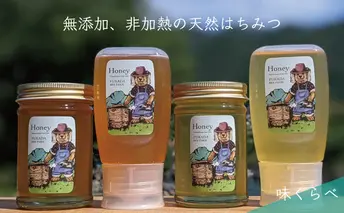 【先行予約 2025年6月20日より発送】合計1060g 天然蜂蜜 国産蜂蜜 非加熱 生はちみつ 岐阜県 美濃市産 味比べセット (蜂蜜230g入りガラス瓶各2本、蜂蜜300g入りピタッとボトル各2本)C7 深田養蜂のハチミツ