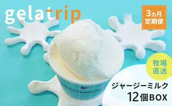 ≪3ヵ月定期便≫ 牧場直送ジャージーミルク12個BOX 北海道 上富良野町 アイス アイスクリーム ジェラート デザート ギフト 贈呈 贈り物 ミルク 生乳 牛乳