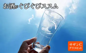 サザンＣグラスセット  タンブラー ビールグラス シャンパングラス 選べる2個セット　C(烏帽子×ｻｰﾌｨﾝ)