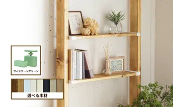 ワンバイエイト　LABRICO棚セットS　アジャスター：ビンテージグリーン×ナチュラルホワイト