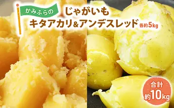 かみふらのじゃがいも「キタアカリ5kg & アンデスレッド5kg」 野菜 旬の野菜 北海道産 北海道野菜 国産 国産野菜 グルメ 食材 ポテト 北海道産じゃがいも 